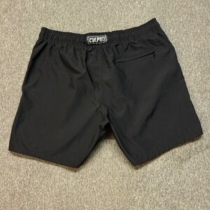 Culprit Mens Swim Trunks Black Graphic Logo Board Shorts XL Made in USA